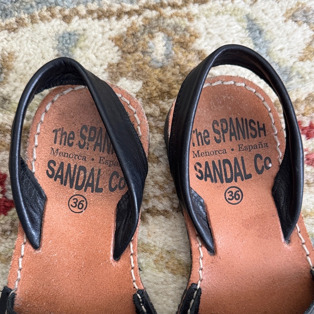 Black Leather Sandals - Picture 3 of 7
